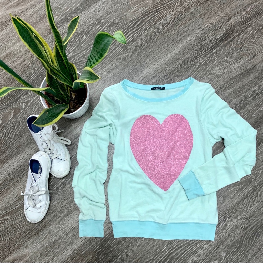 NWOT Wildfox Super Soft Glitter Heart BBJ (S)